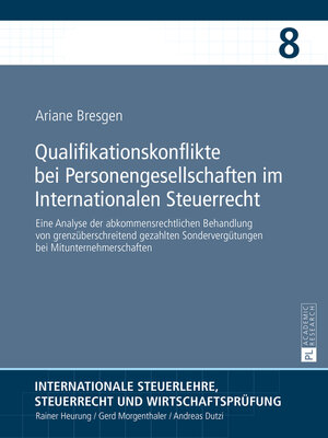cover image of Qualifikationskonflikte bei Personengesellschaften im Internationalen Steuerrecht